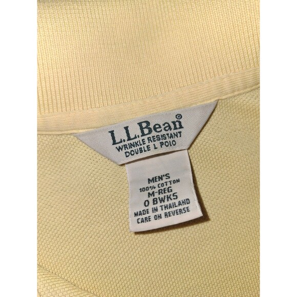 L.L.Bean Men’s Double L Polo Shirt Yellow Wrinkle Resistant Sz M Regular - Picture 2 of 5
